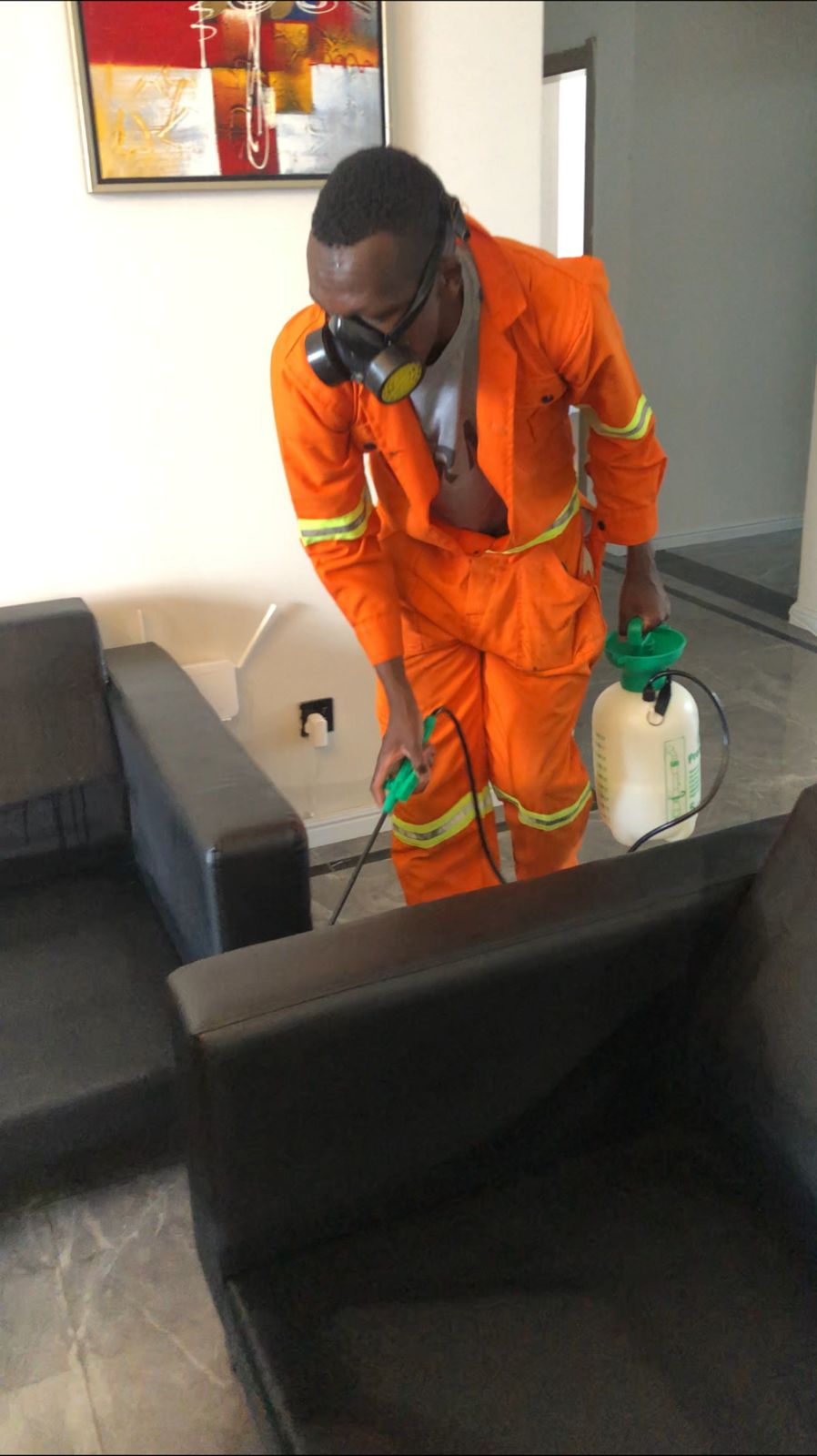 Kowa technician treating office — commercial pest control and cleaning Nairobi