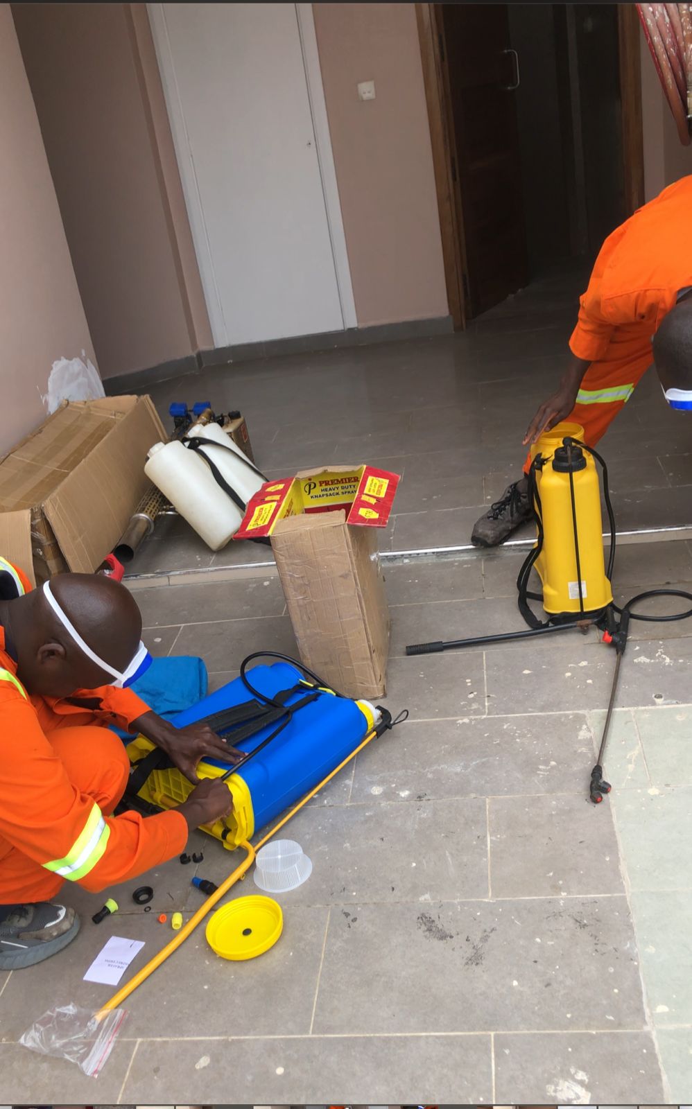 Kowa team deep cleaning sofa — house cleaning service Nairobi